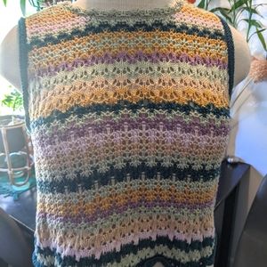 XL Universal Thread striped crochet sweater tank top